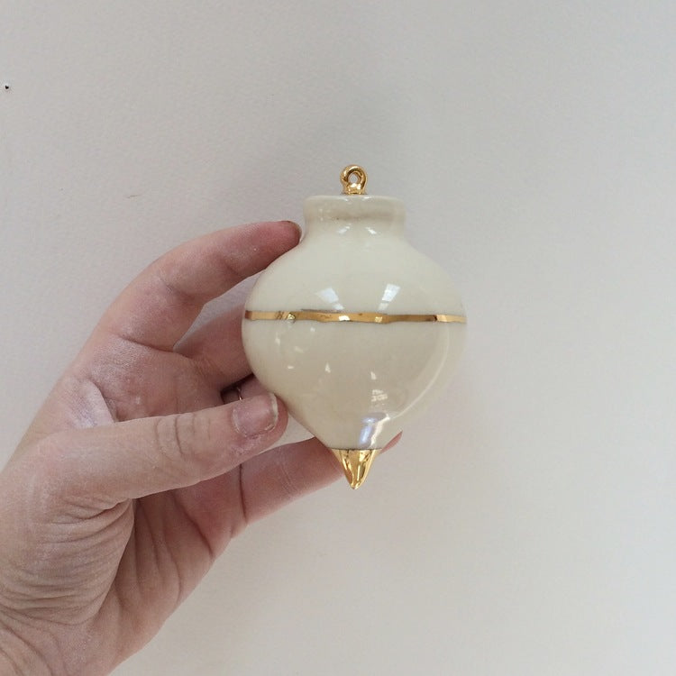 Heirloom Christmas Ornament // Radish White & Gold