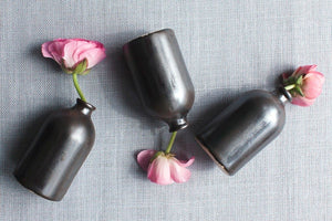 Black Minimalist Bud Vases // Set of Three