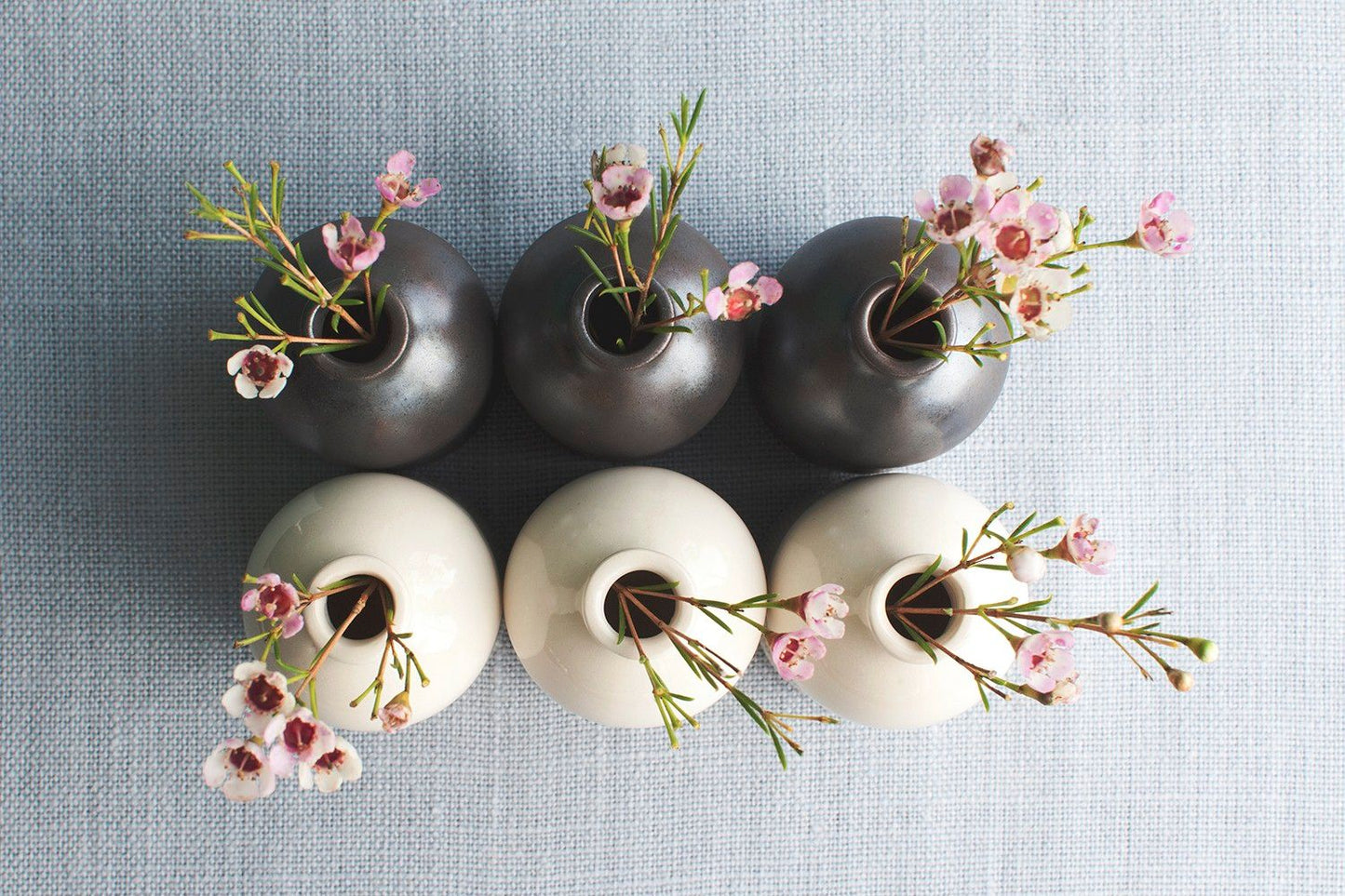 White Minimalist Bud Vases // Set of Three