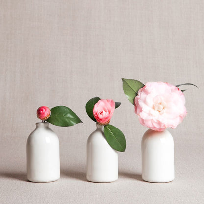 White Minimalist Bud Vases // Set of Three