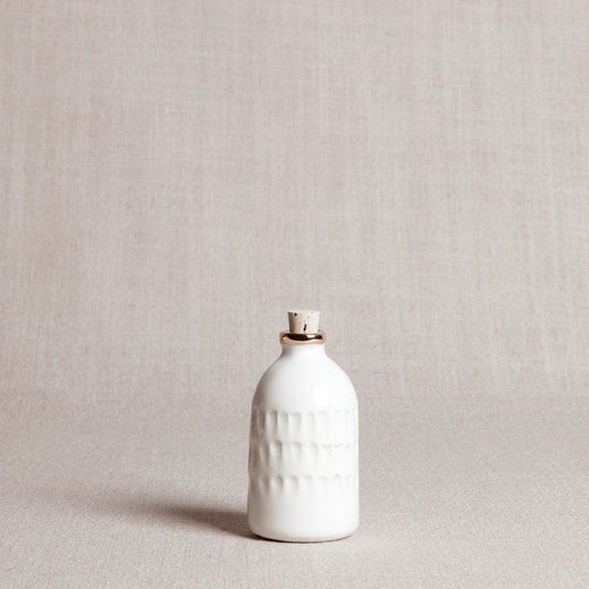 Carved Porcelain Bitters Bottle with Gold Rim