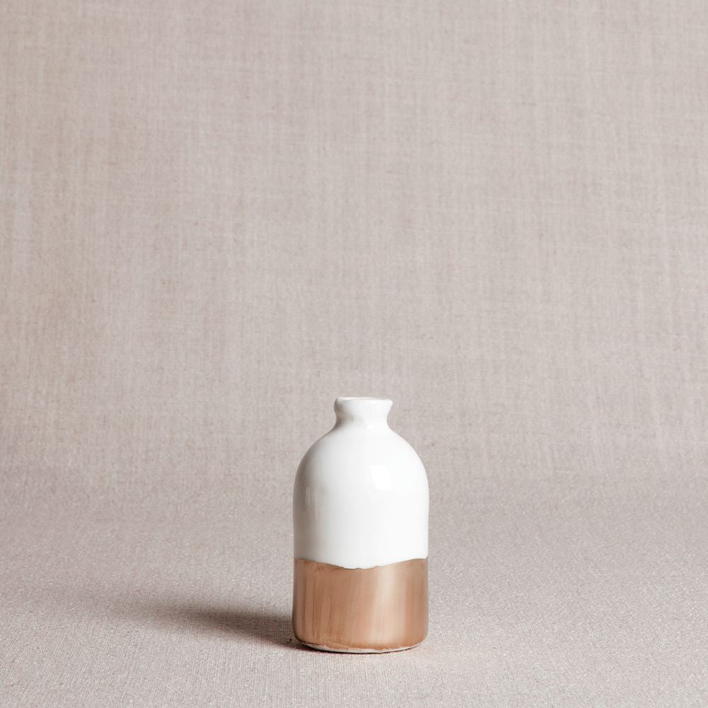 Minimalist White and Gold Vase