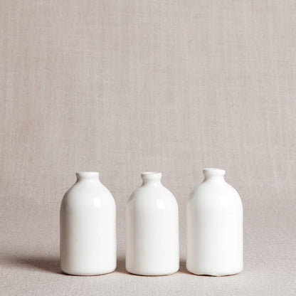 White Minimalist Bud Vases // Set of Three