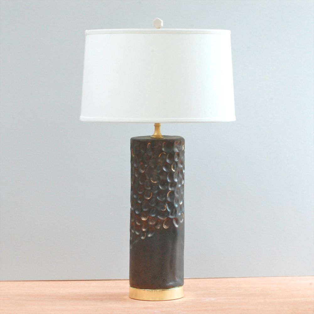 Carved Lamp - Metallic Black