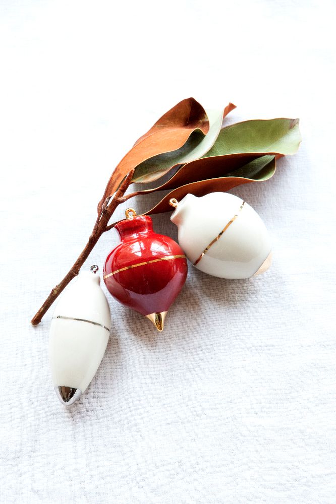 Heirloom Christmas Ornament // Radish Oxblood Red & Gold