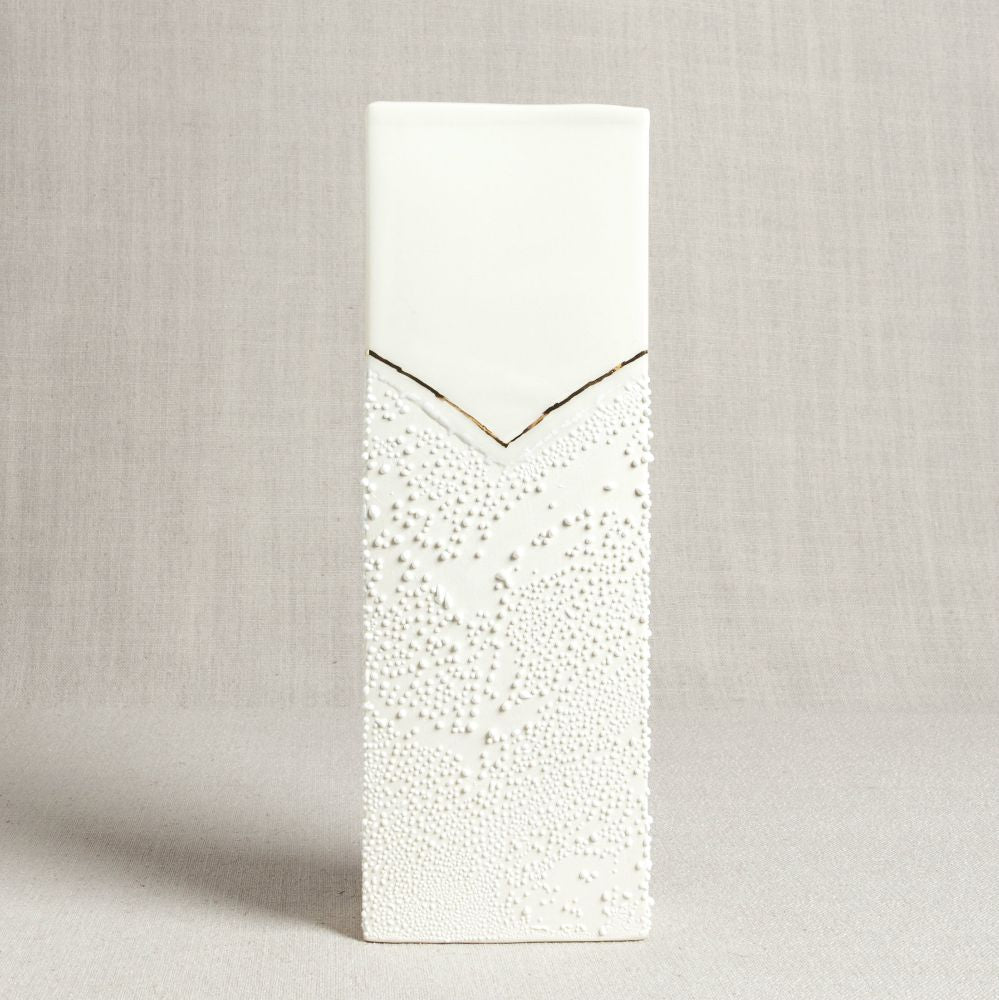Rectangle Vase with Textured Glaze