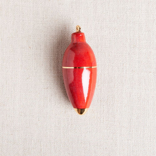 Heirloom Christmas Ornament // Oval Oxblood Red & Gold