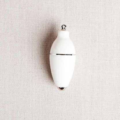 Heirloom Christmas Ornament // Oval White & Silver