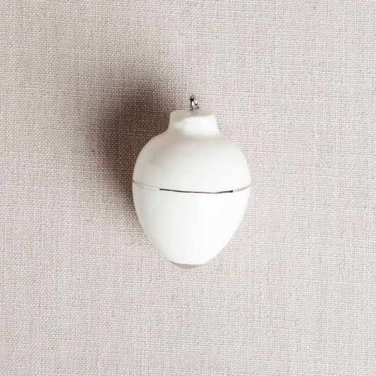 Heirloom Christmas Ornament // Round White & Silver