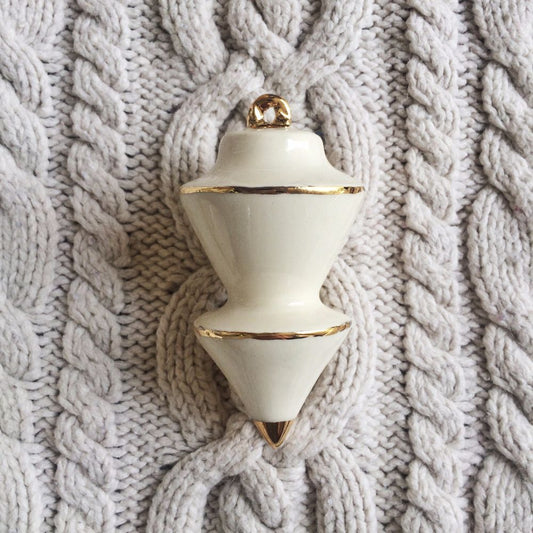 Heirloom Christmas Ornament // Angular White & Gold