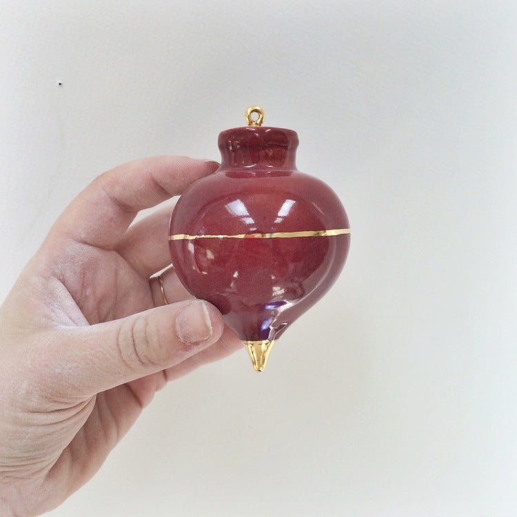 Heirloom Christmas Ornament // Radish Oxblood Red & Gold